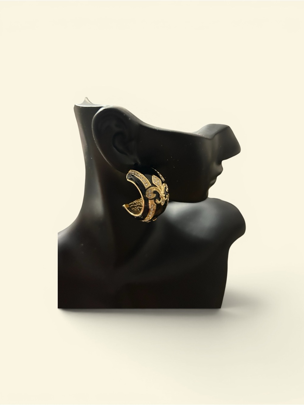 Gold Fleur-de-Lis Statement Hoop Earrings - Women Jewelry